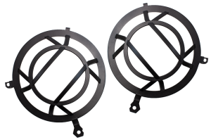 Jeep Wrangler Headlight Guard - Fishbone Offroad - Aluminum - Black - `18-`27